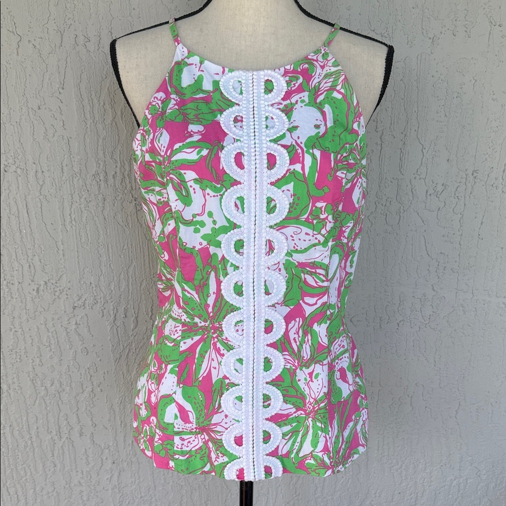 Lilly Pulitzer Pink and Green Tank Top